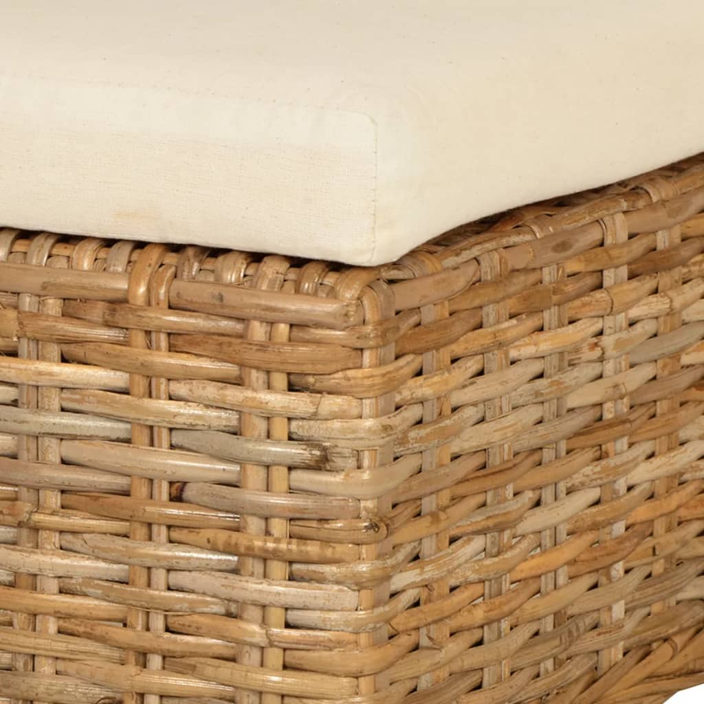 Scaun de bucătărie 4 buc. din ratan kubu și lemn de mango