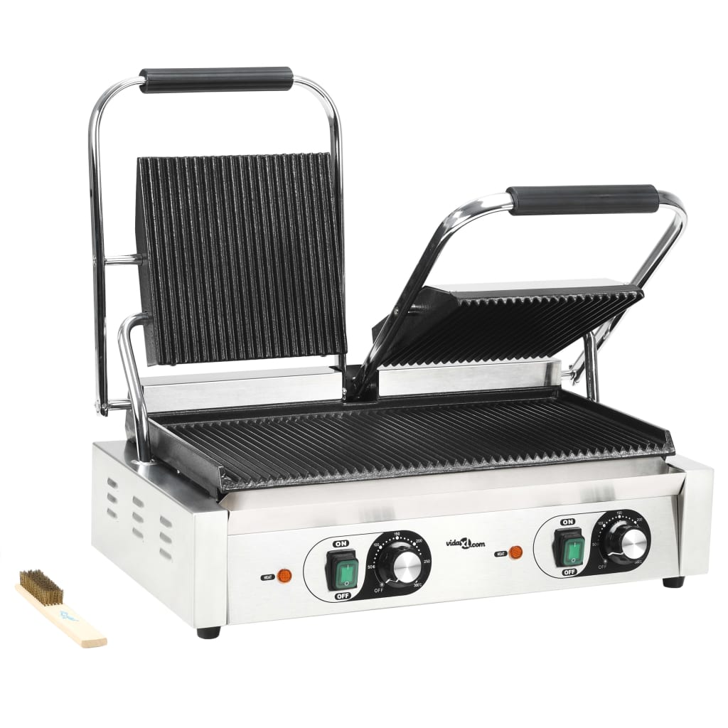 Grill panini dublu cu striații, 57x30,5x20 cm, 3600 w