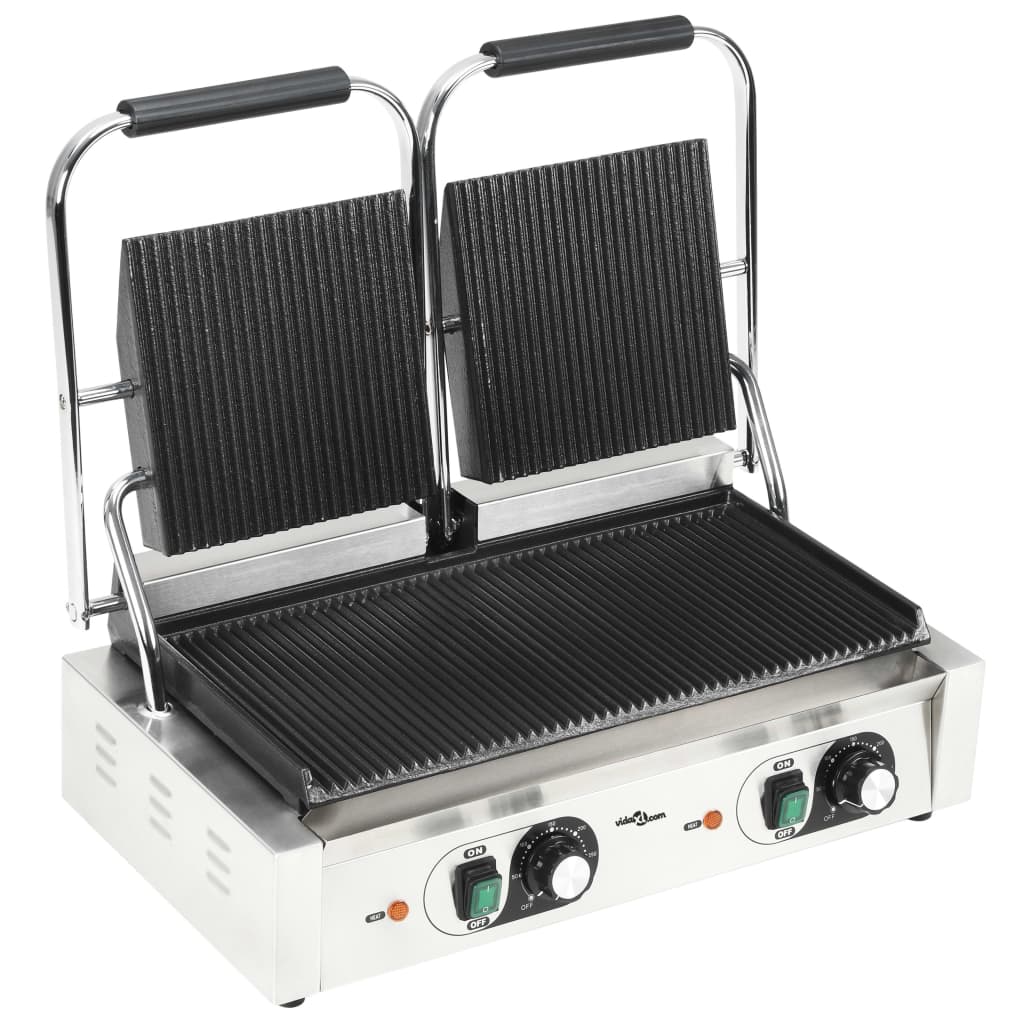 Grill panini dublu cu striații, 57x30,5x20 cm, 3600 w