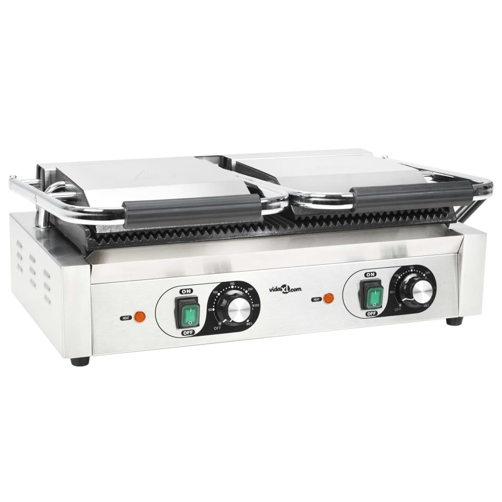 Grill panini dublu cu striații, 57x30,5x20 cm, 3600 w