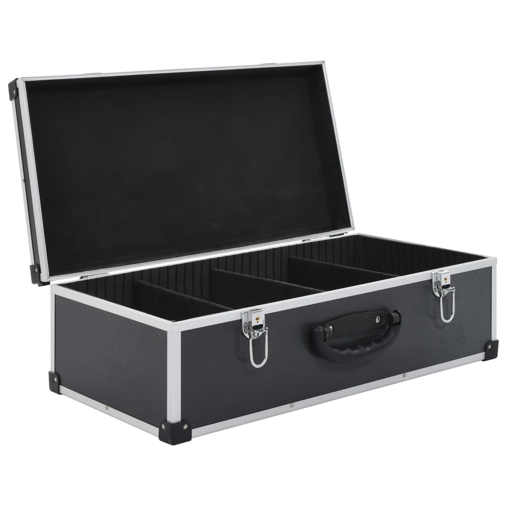Carcasă pentru 80 cd-uri, aluminiu, abs, negru