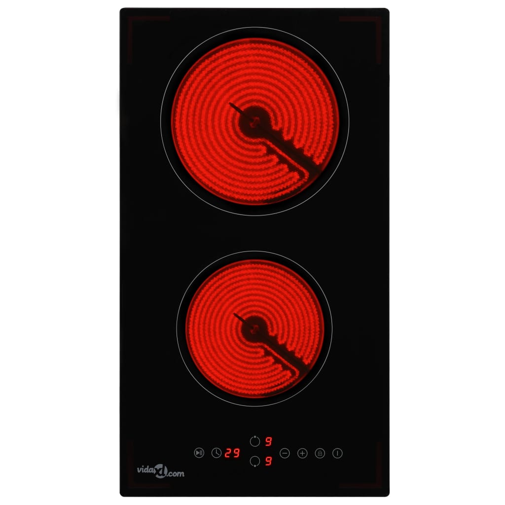 Plită ceramică cu 2 arzătoare, control tactil, 3000 w