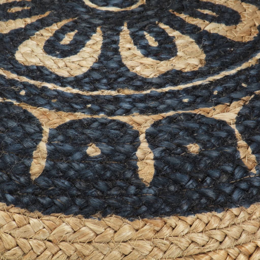 Taburet puf lucrat manual, 45 x 30 cm, iută