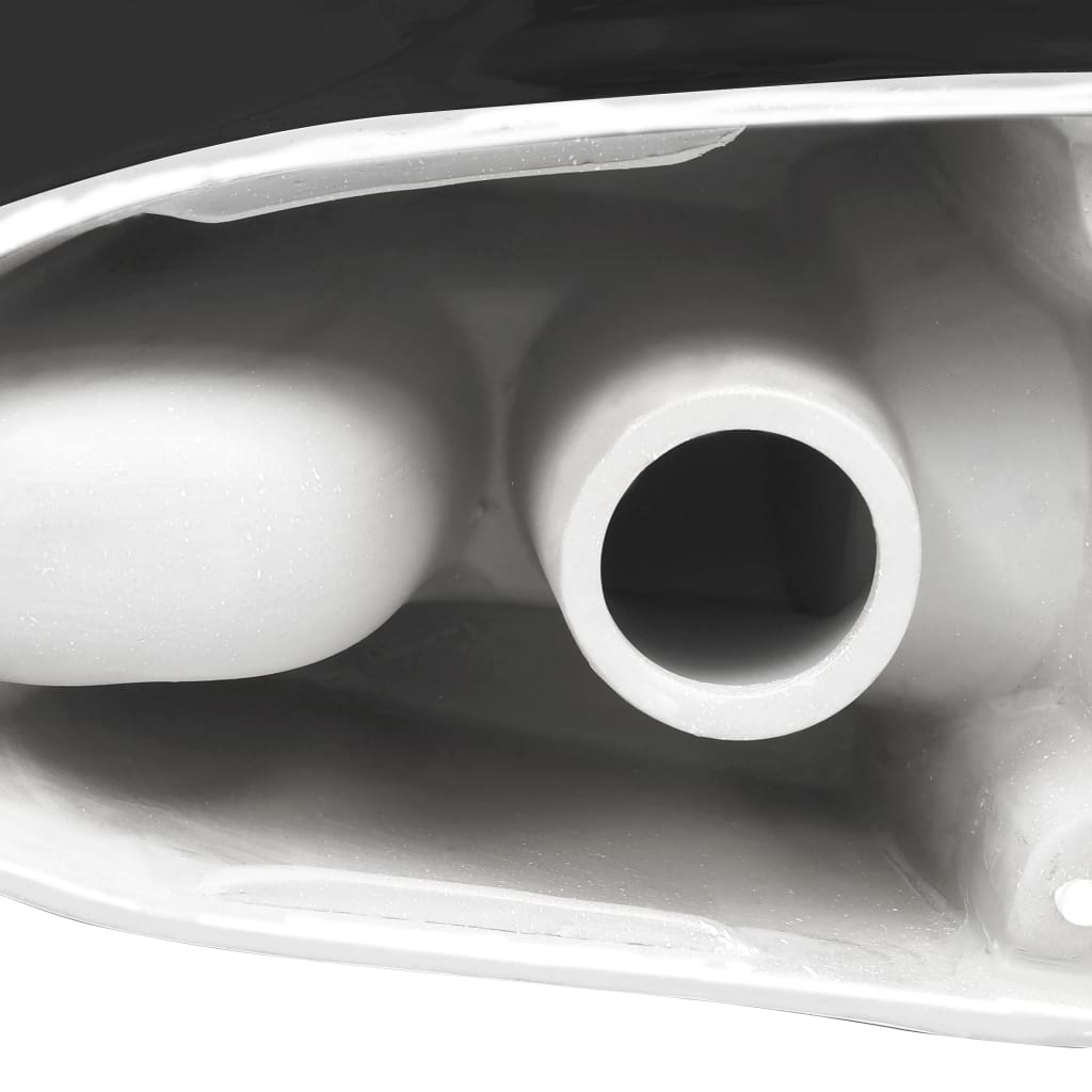 Vas wc toaletă de baie, negru, ceramică, rotund, flux inferior