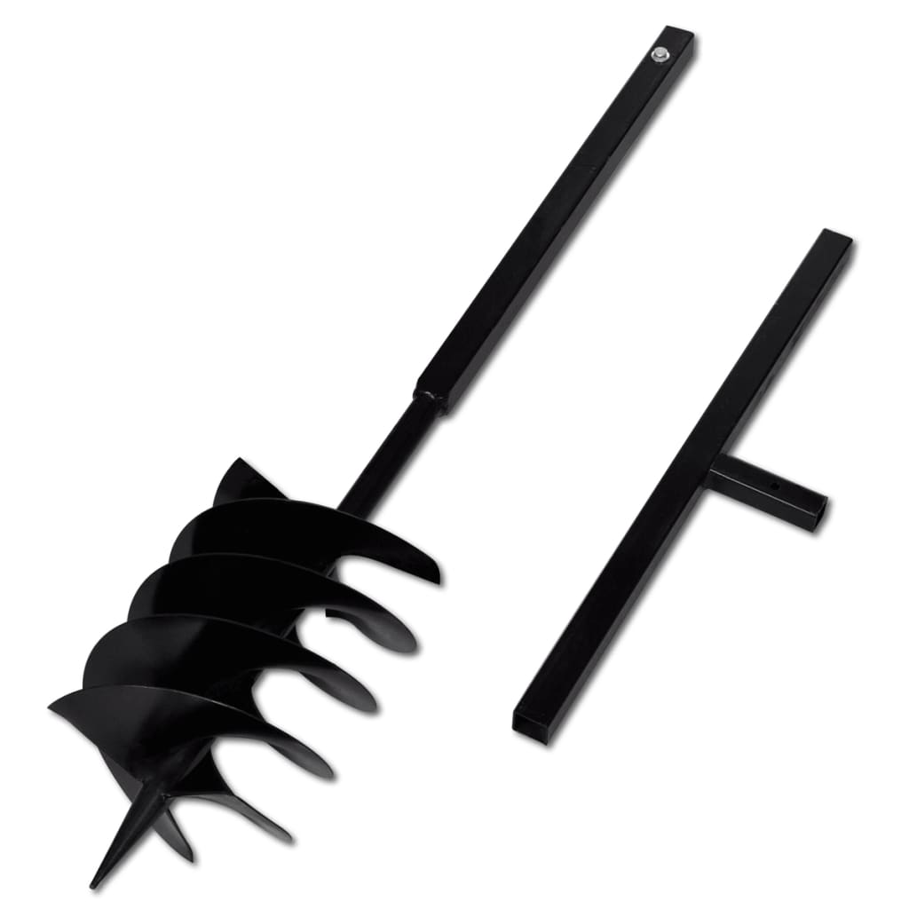 Burghiu de sol cu mâner 200 mm cu tub prelungitor 9 m, oțel Burghiu de sol cu mâner 200 mm cu tub prelungitor 9 m, oțel
