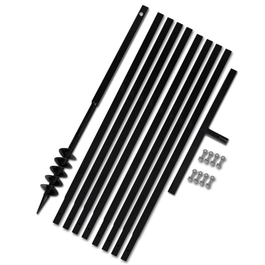 Burghiu de sol cu mâner 80 mm cu tub prelungitor 9 m, oțel Burghiu de sol cu mâner 80 mm cu tub prelungitor 9 m, oțel