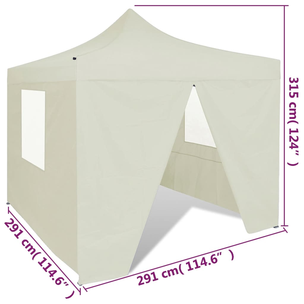 41464 cream foldable tent 3 x 3 m with 4 walls