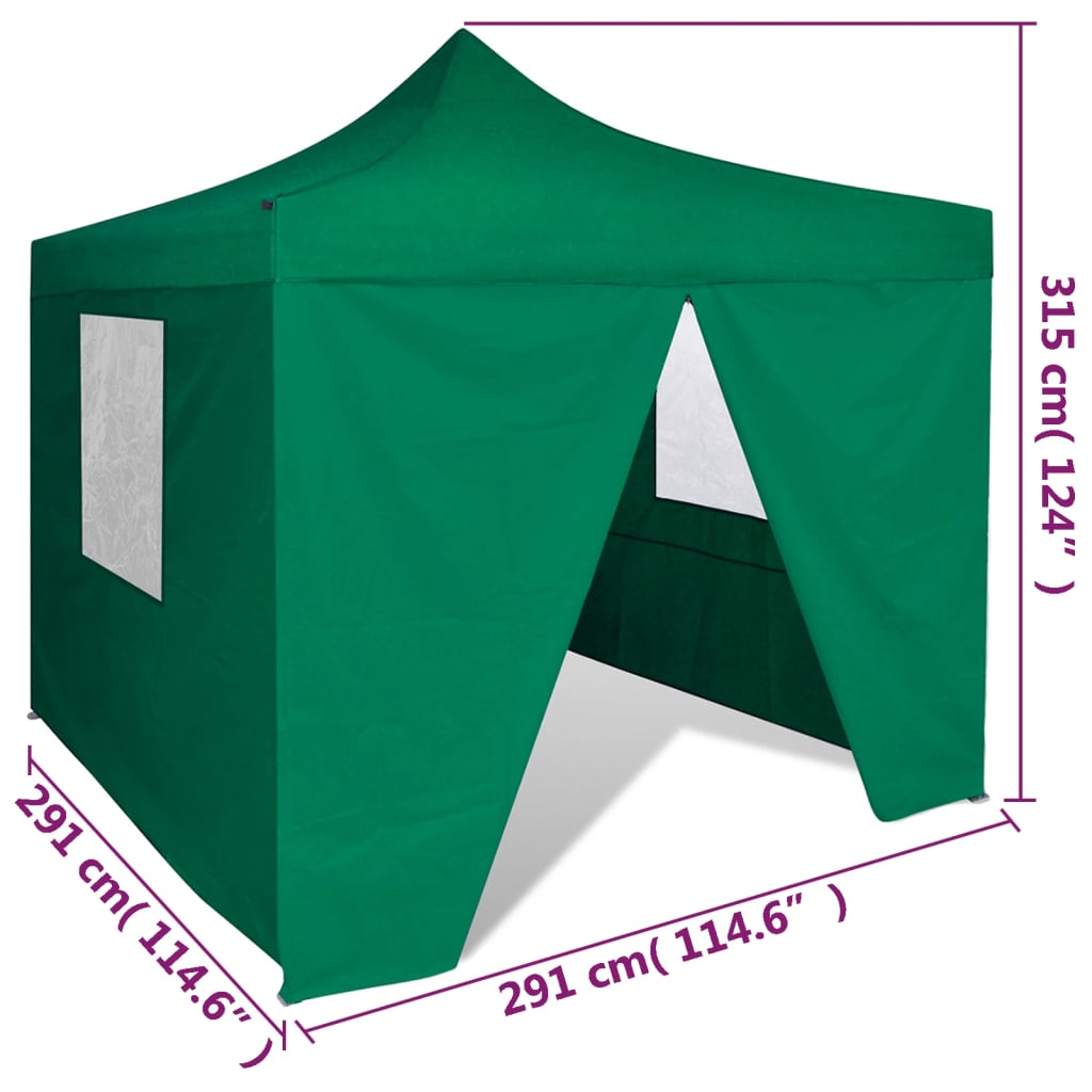41468 green foldable tent 3 x 3 m with 4 walls