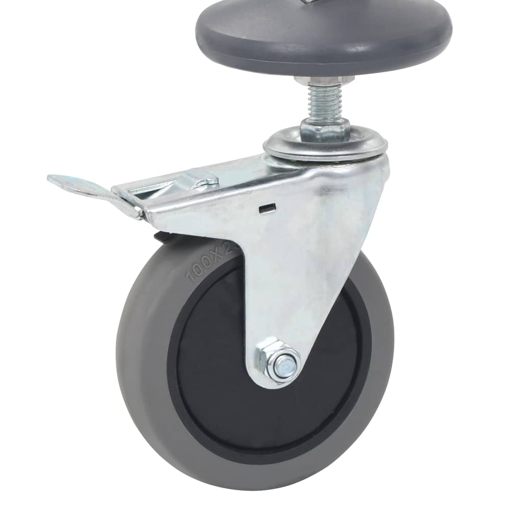 Cărucior bucătărie pentru 16 tăvi, 38x55x163cm, oțel inoxidabil