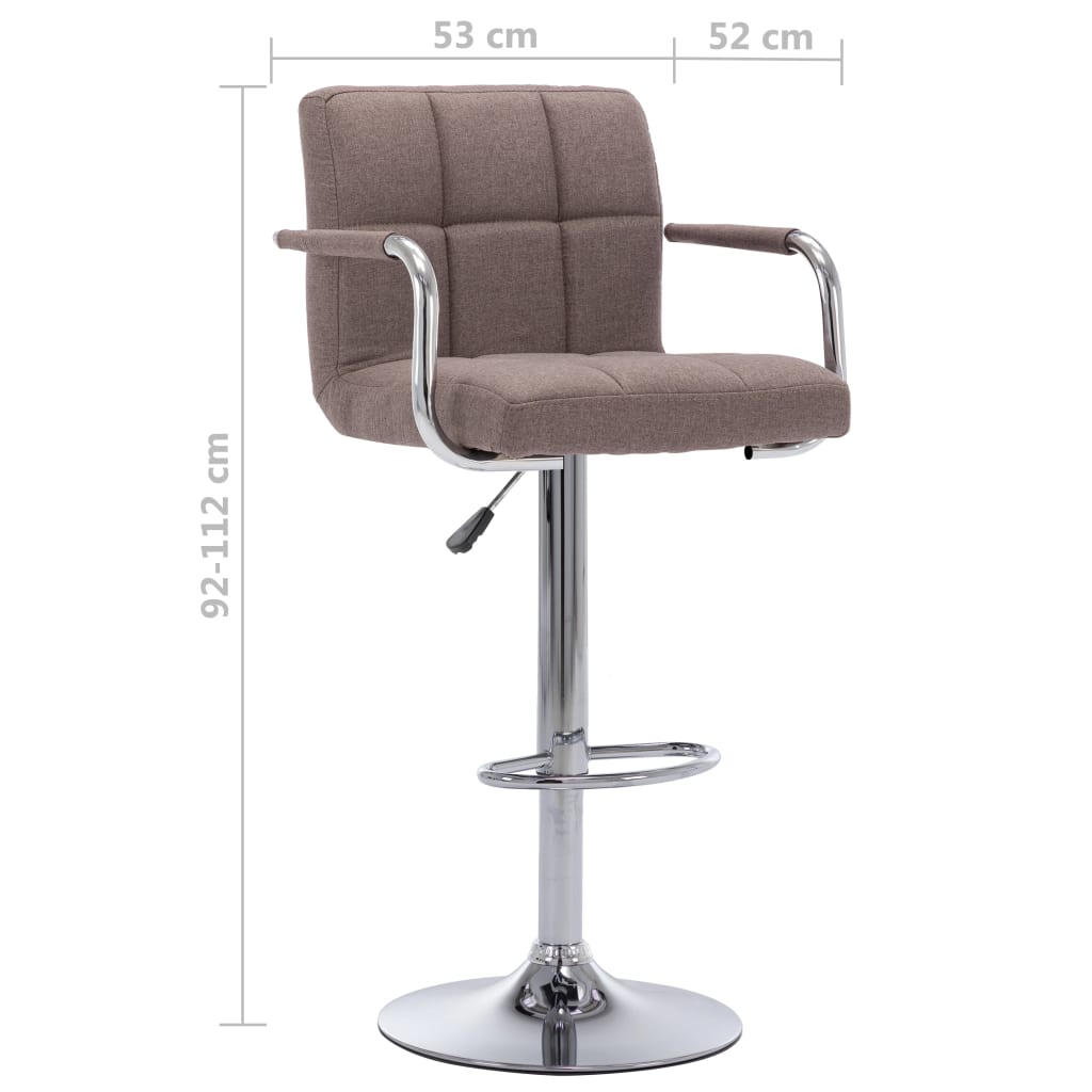 283418 bar stool taupe fabric