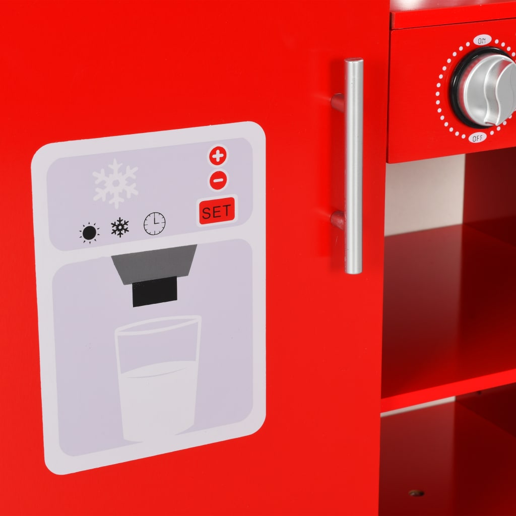 Bucătărie de jucărie pentru copii, roșu, 84 x 31 x 89 cm, mdf