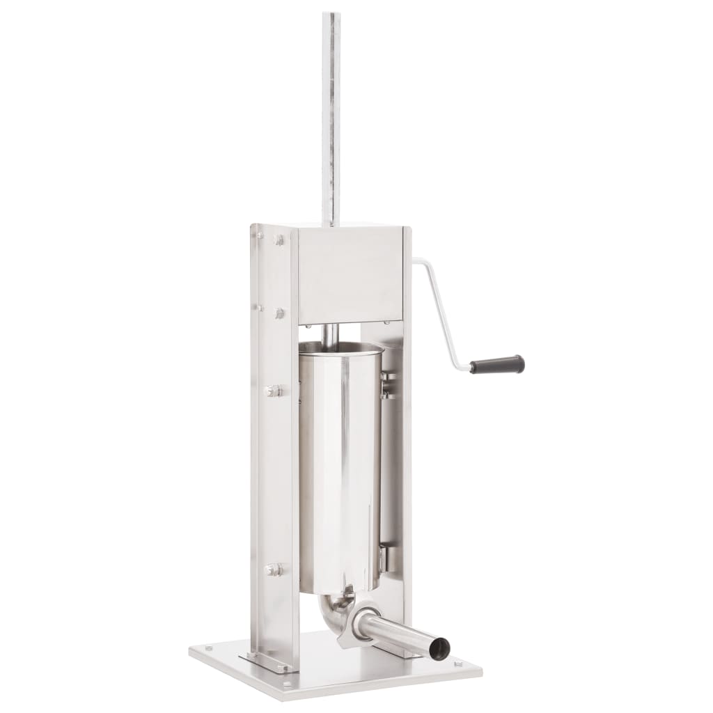 Aparat de umplut cârnați manual, argintiu, 5 l, oțel inoxidabil