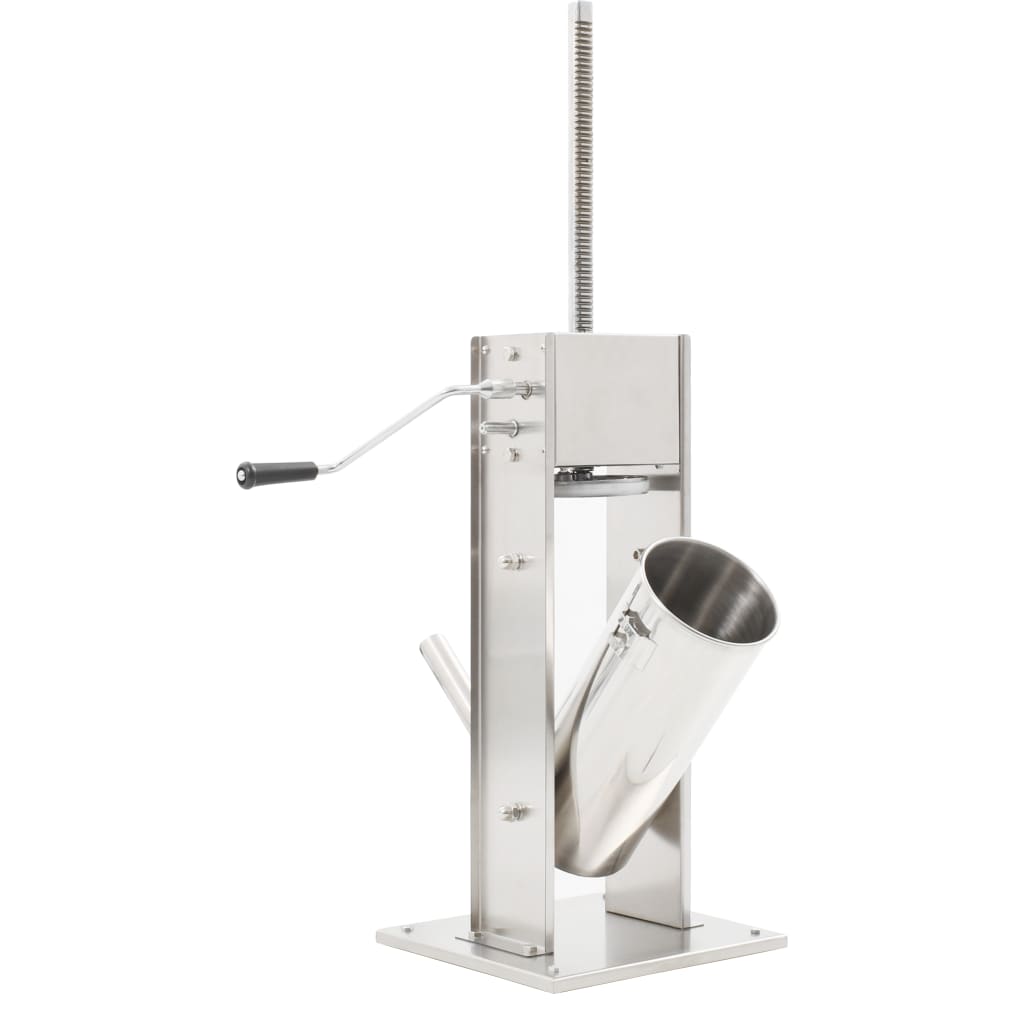 Aparat de umplut cârnați manual, argintiu, 5 l, oțel inoxidabil