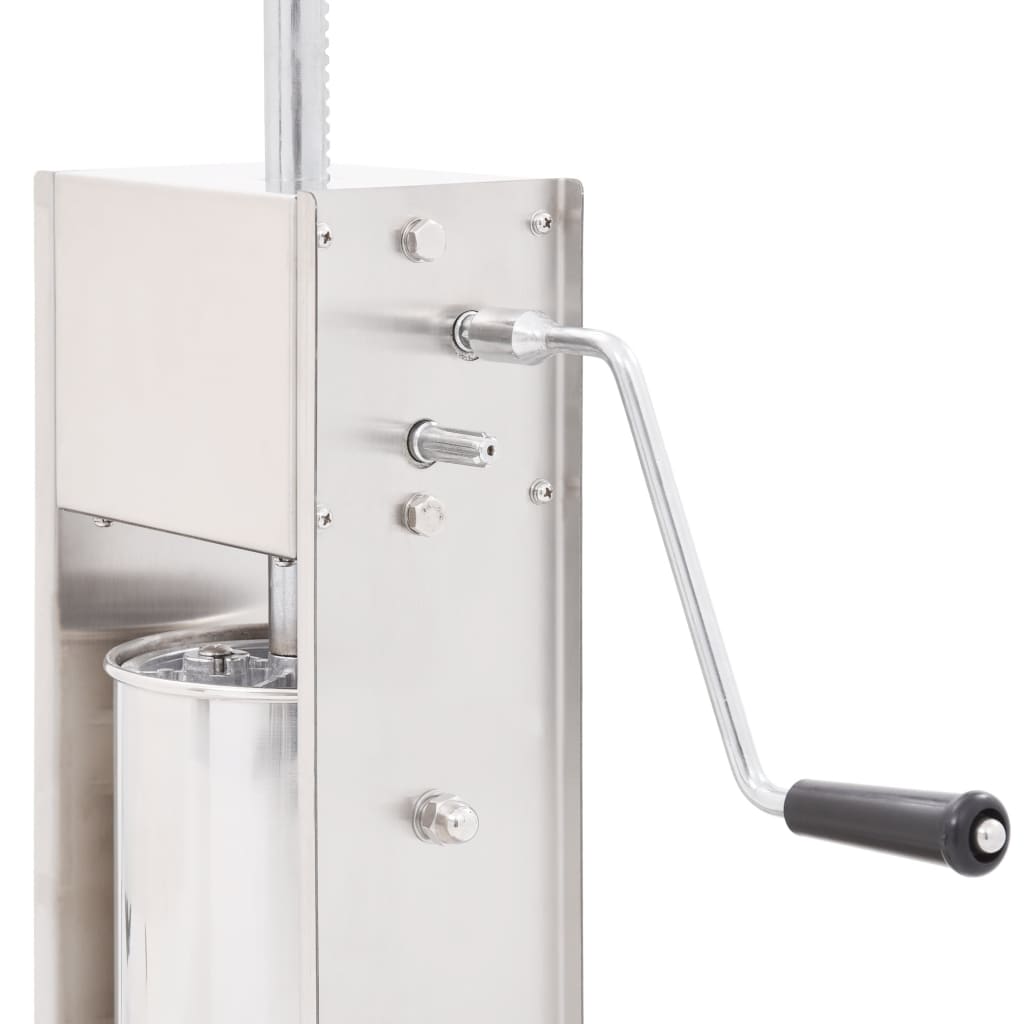 Aparat de umplut cârnați manual, argintiu, 5 l, oțel inoxidabil