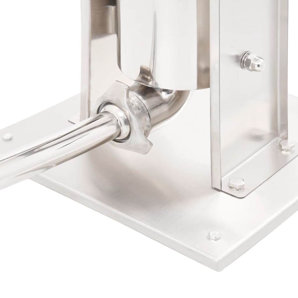 Aparat de umplut cârnați manual, argintiu, 5 l, oțel inoxidabil