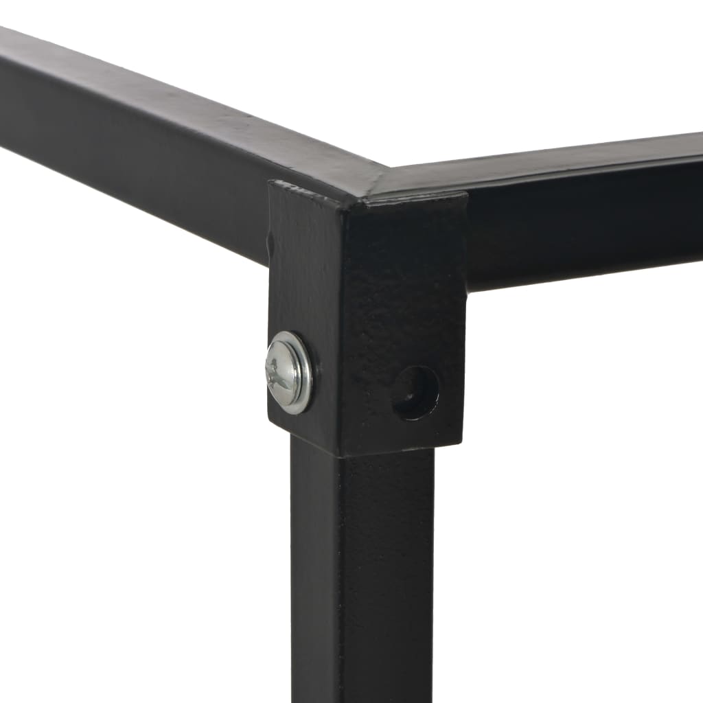 Rastel lemne de foc, cu postament, negru, 37x37x113 cm, oțel