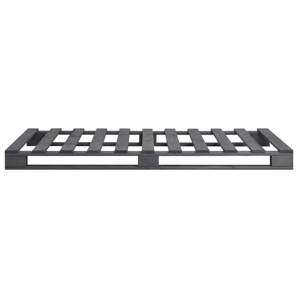 Cadru de pat din paleți, gri, 100 x 200 cm, lemn masiv de pin