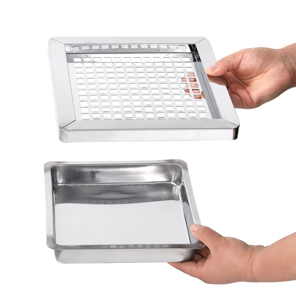 Coș de gunoi cu scrumieră, pentru hotel, negru, oțel, 36 l