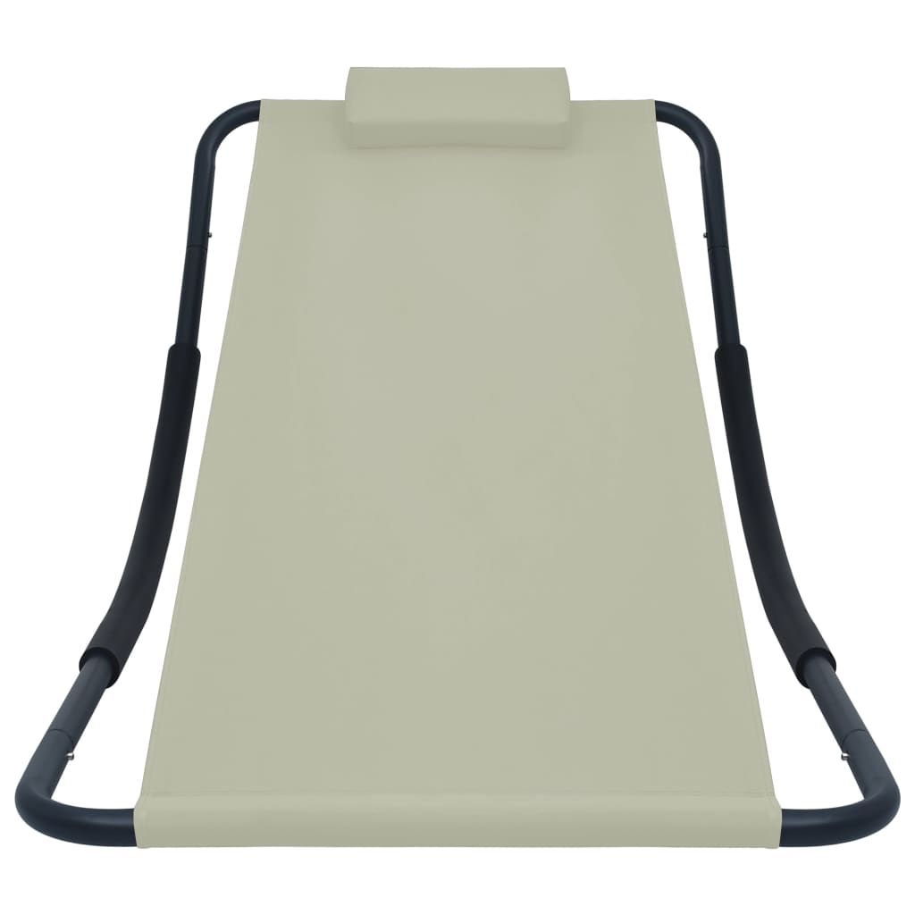 Pat de grădină, crem, 200 x 90 cm, oțel