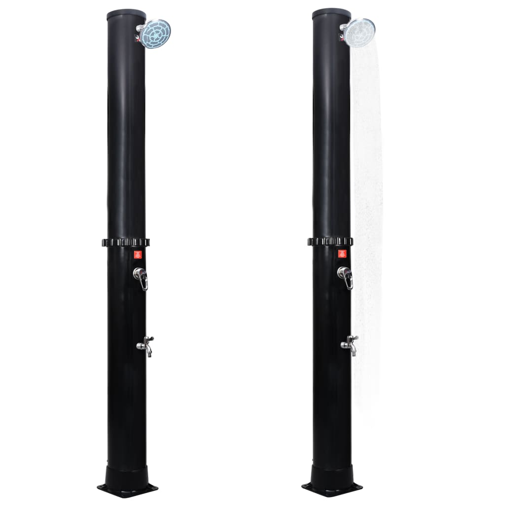 Duș solar de exterior cu cap de duș și robinet, 40 l