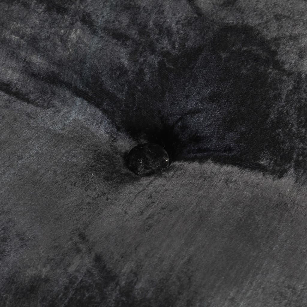 Fotoliu puf rotund, antracit, 40 x 20 cm, catifea