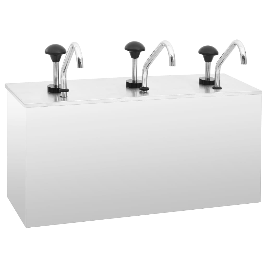 Dozator de sos, 3 x 3,5 l, oțel inoxidabil