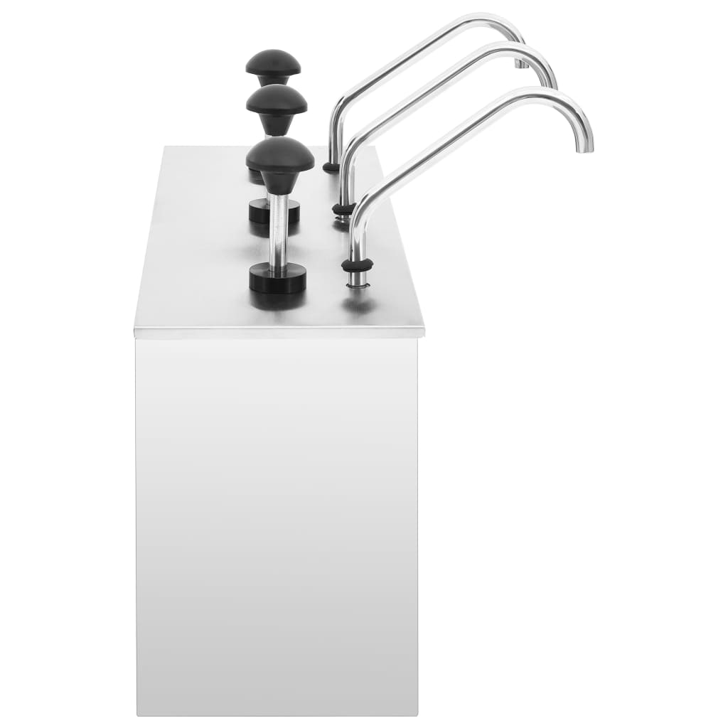 Dozator de sos, 3 x 3,5 l, oțel inoxidabil