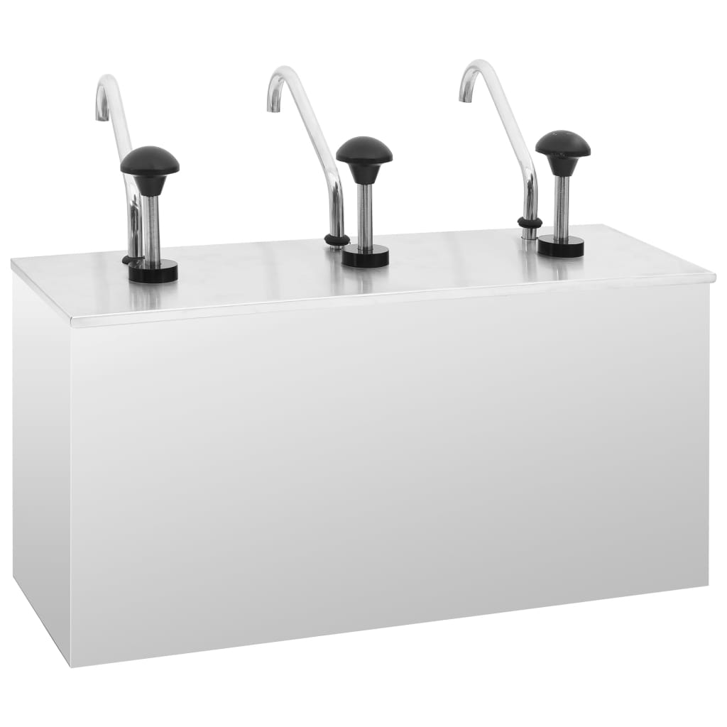 Dozator de sos, 3 x 3,5 l, oțel inoxidabil