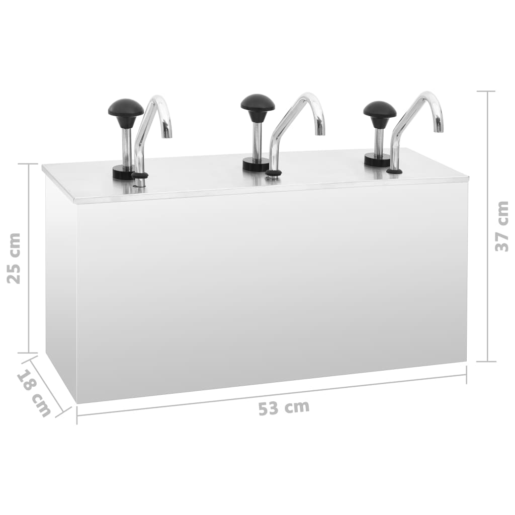 Dozator de sos, 3 x 3,5 l, oțel inoxidabil