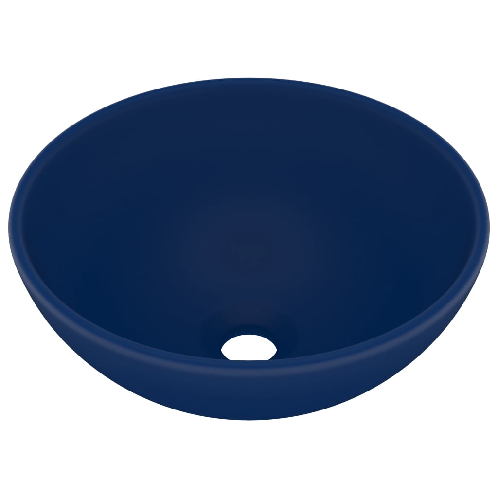 Chiuvetă baie lux albastru închis mat 32,5x14cm ceramică rotund