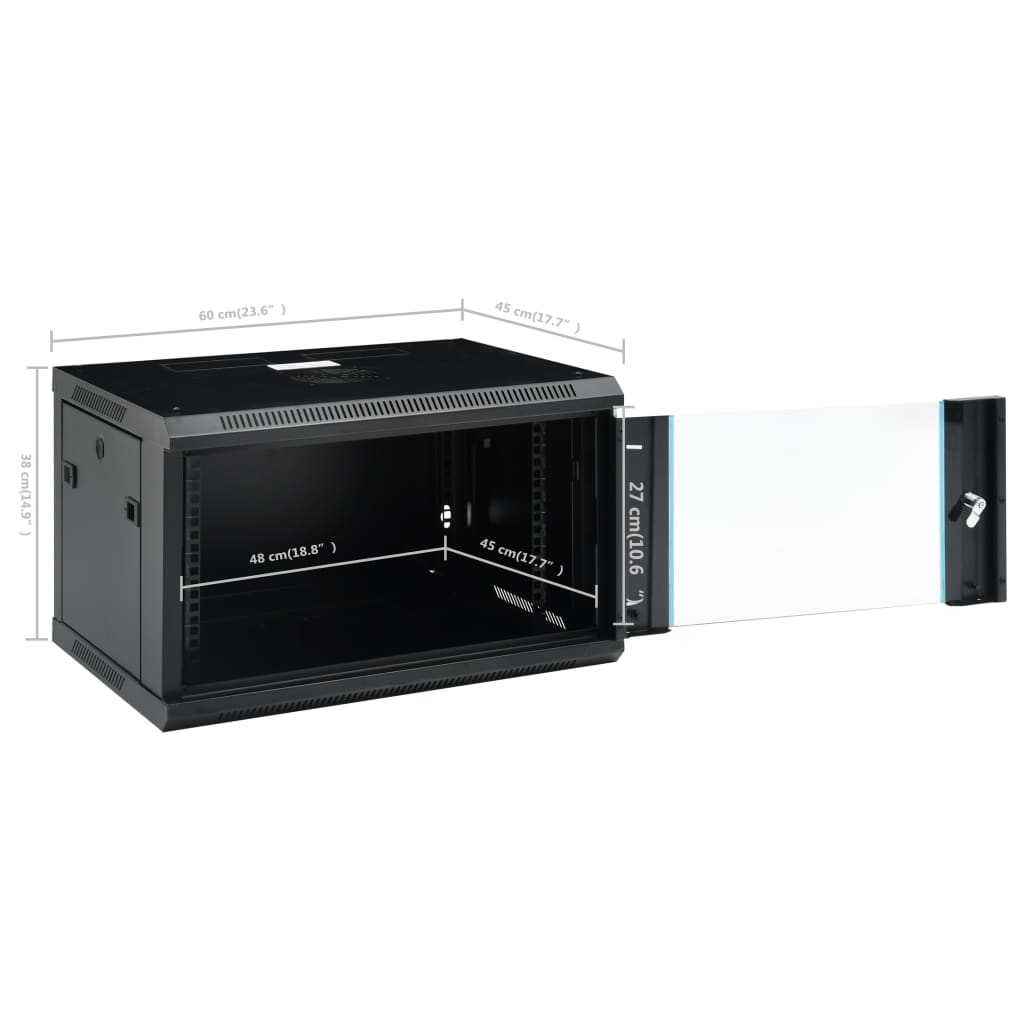 Dulap de server, montare pe perete, 6u, 19" ip20 600x450x350 mm