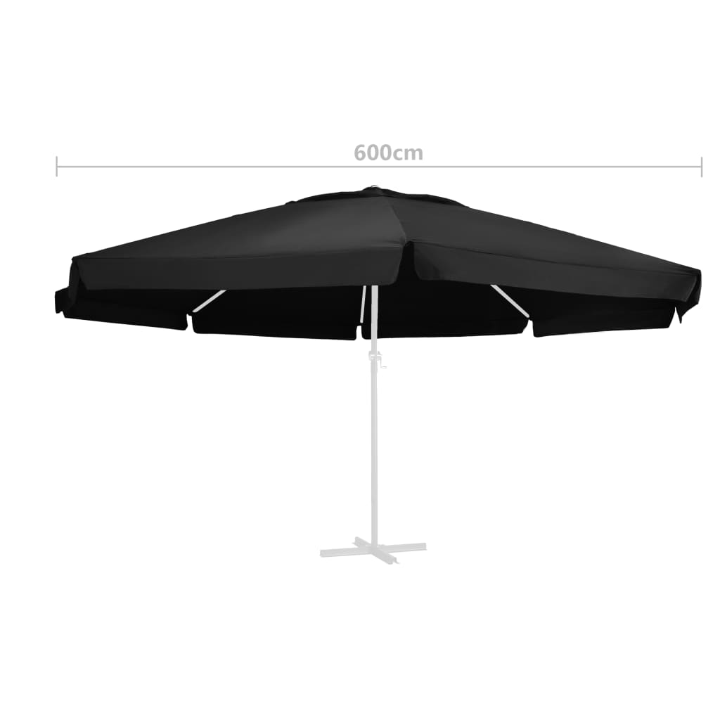 Pânză de schimb umbrelă de soare de grădină negru 610 cm