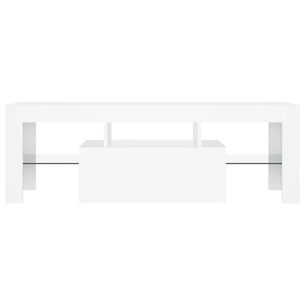 Comodă tv cu lumini led, alb, 120x35x40 cm