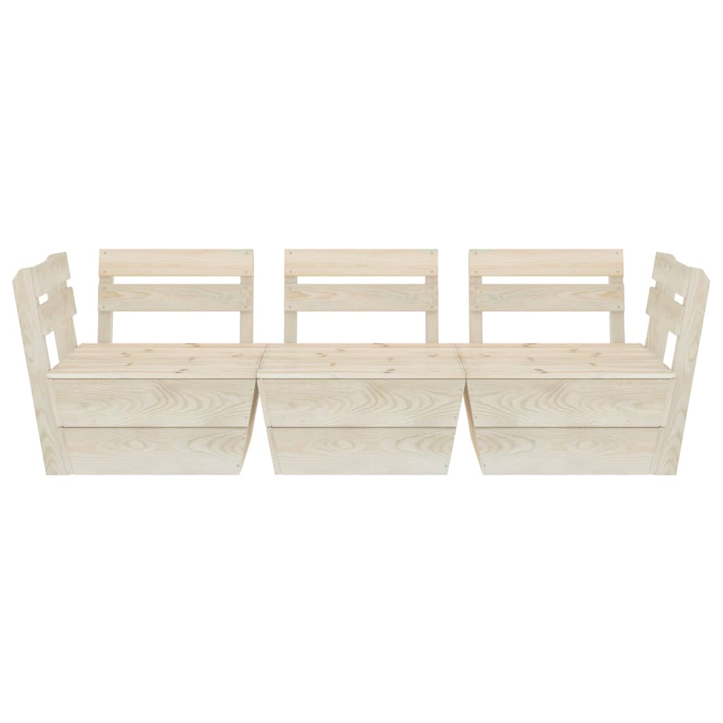 Canapea de grădină din paleți cu 3 locuri lemn de molid tratat