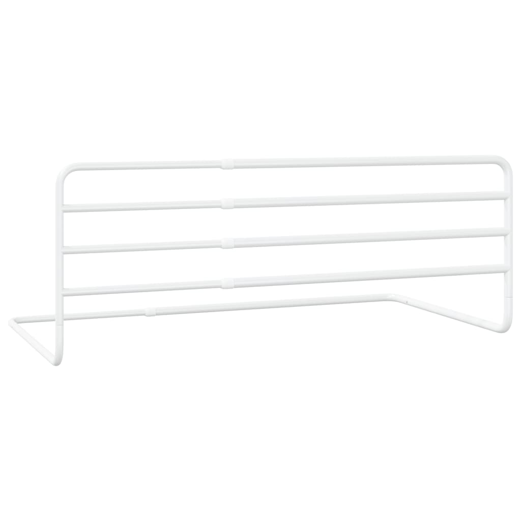 Balustradă de protecție pat copii, alb, (76-137)x55 cm, fier