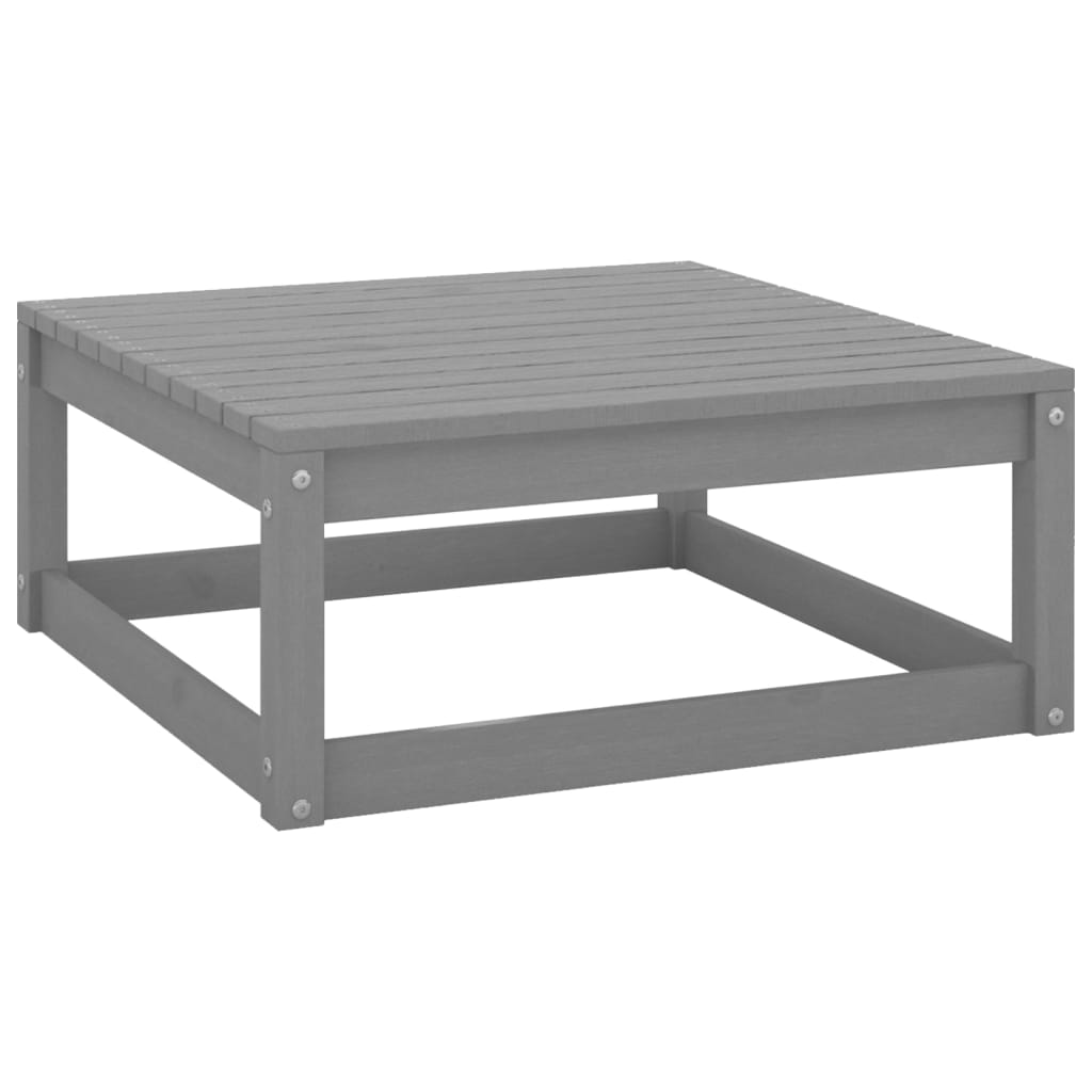 Taburete de grădină cu perne, 2 buc., gri, lemn masiv de pin Taburete de grădină cu perne, 2 buc., gri, lemn masiv de pin