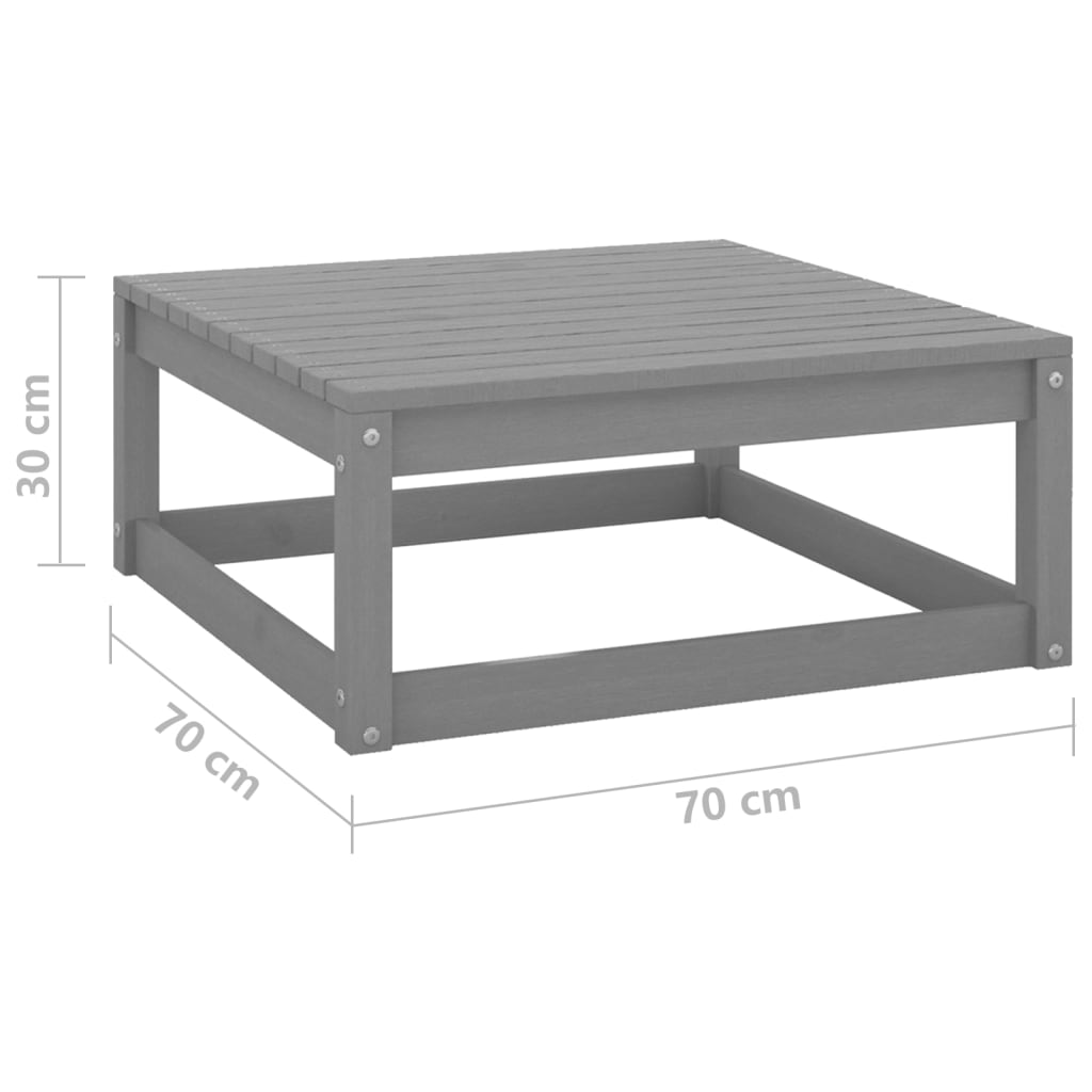 Taburete de grădină cu perne, 2 buc., gri, lemn masiv de pin Taburete de grădină cu perne, 2 buc., gri, lemn masiv de pin