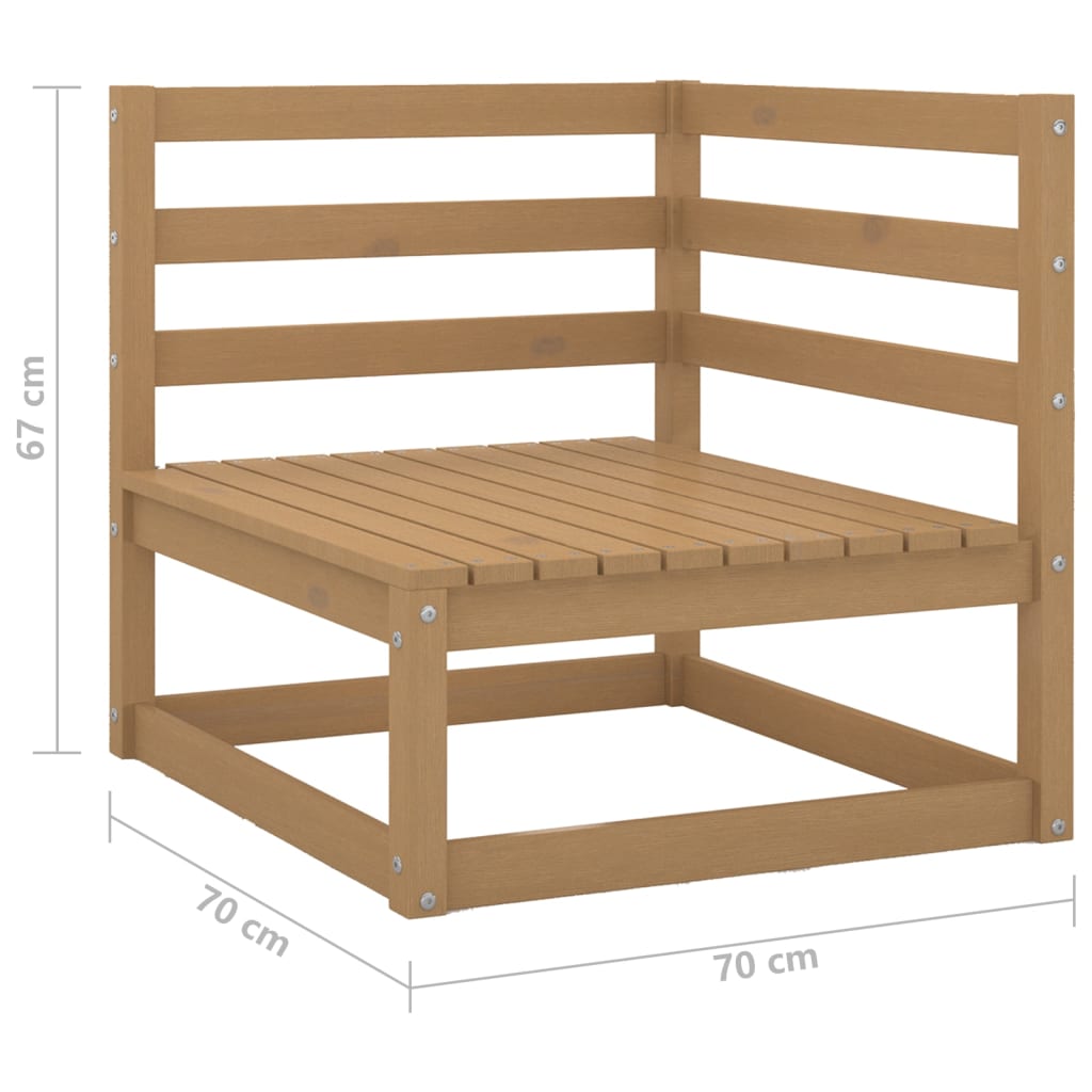 Set mobilier grădină&perne 2 piese, maro miere lemn masiv pin Set mobilier grădină&perne 2 piese, maro miere lemn masiv pin