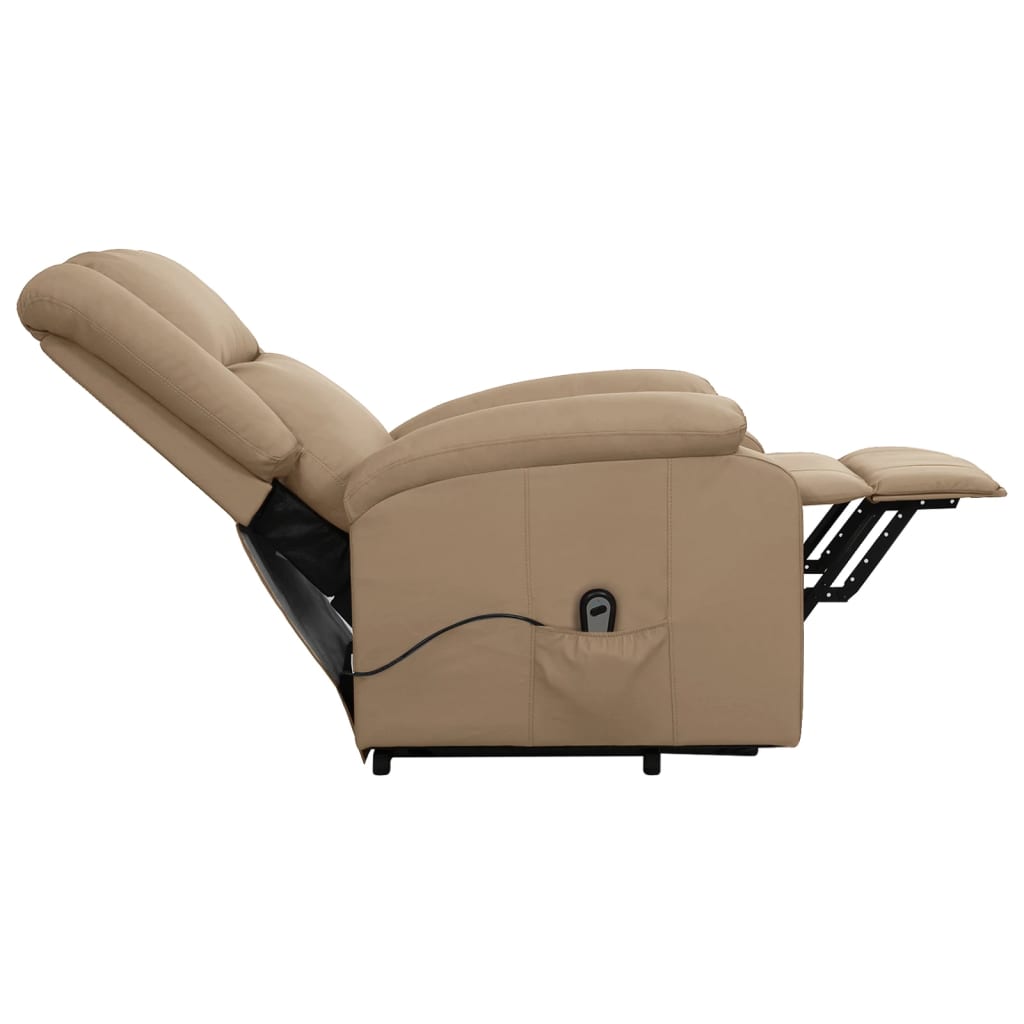 Fotoliu cu ridicare pe verticală, cappuccino, piele ecologică