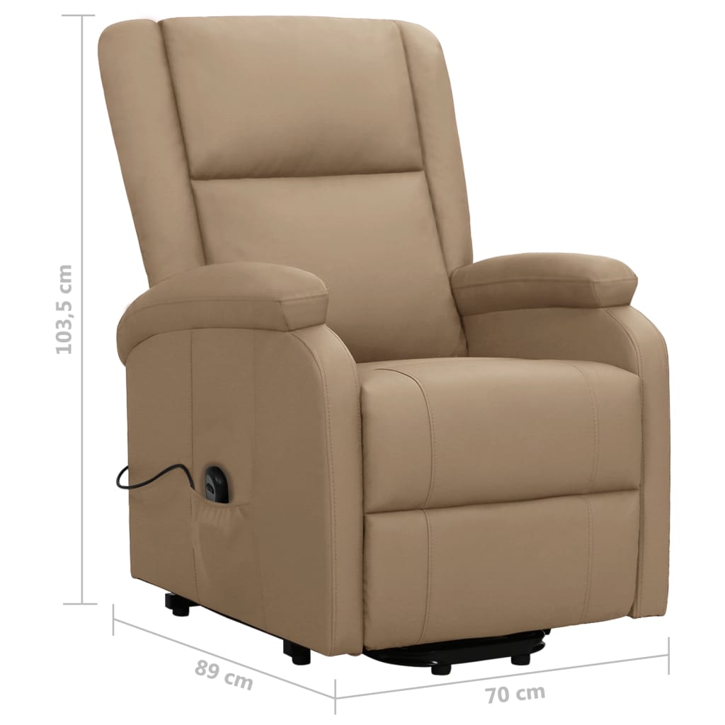 Fotoliu cu ridicare pe verticală, cappuccino, piele ecologică