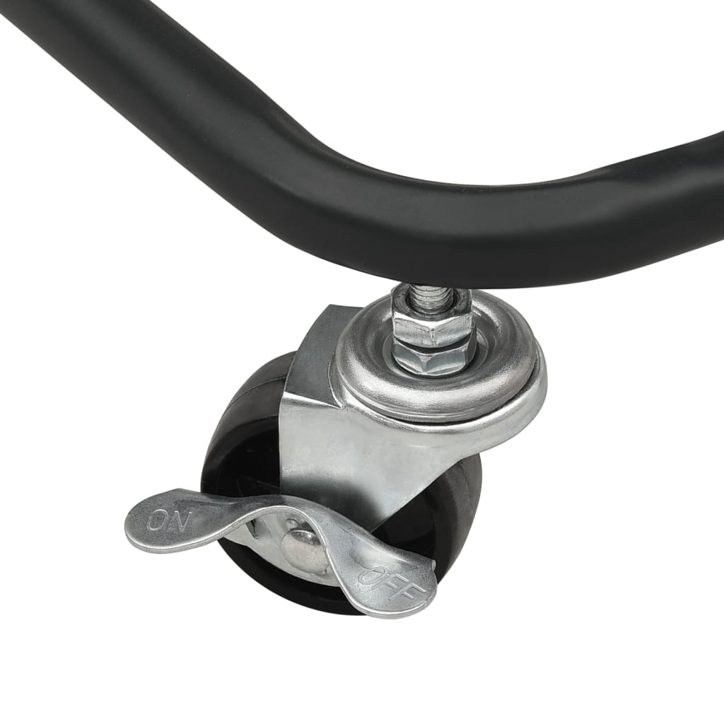 Cărucior de bucătărie 3 niveluri negru 42x35x85 cm fier/abs