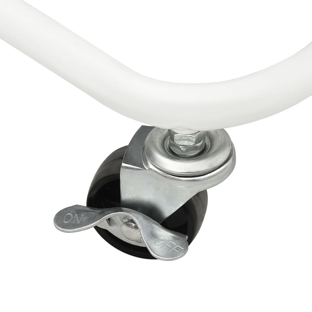 Cărucior de bucătărie 3 niveluri alb 42x35x85 cm fier și abs