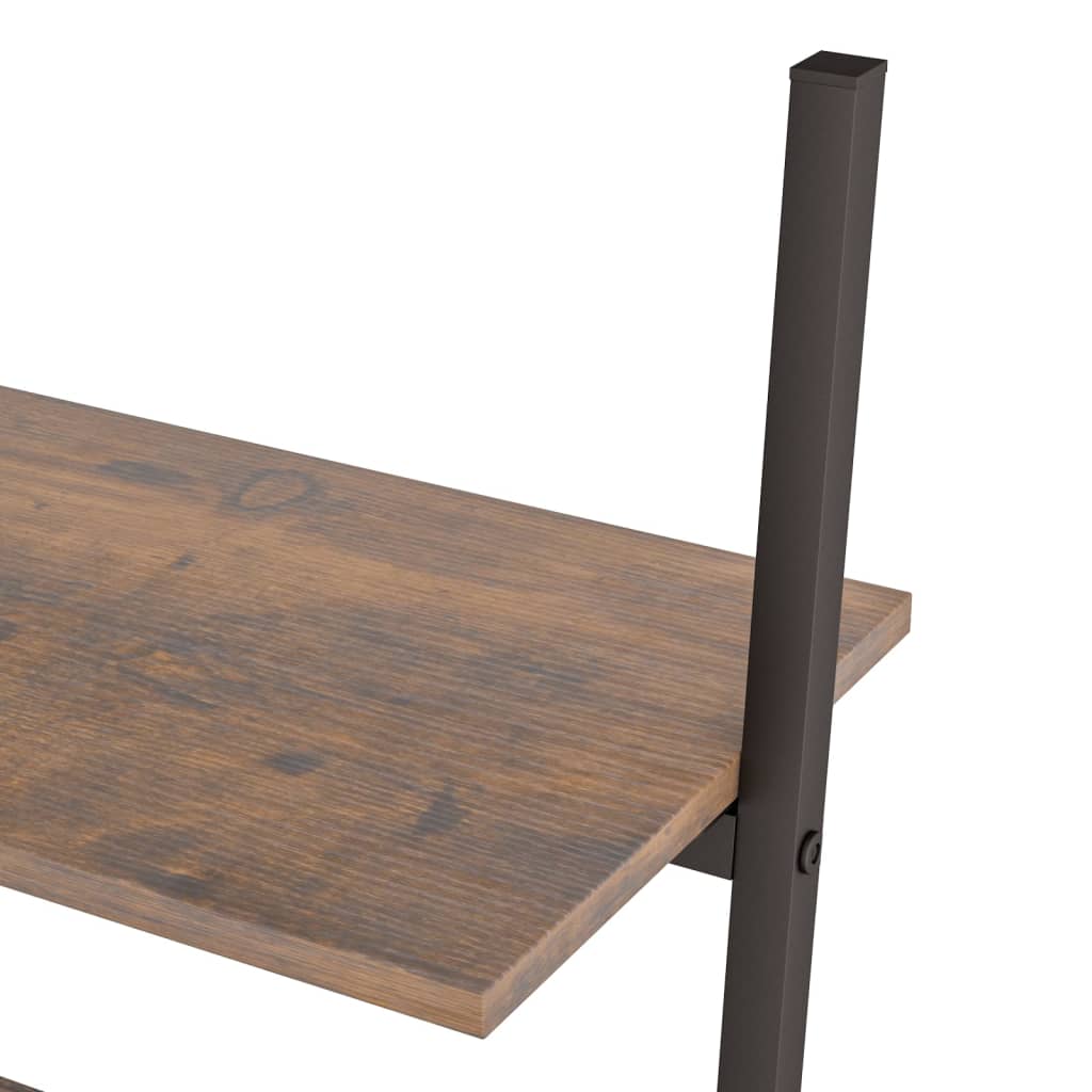 Raft înclinat cu 4 niveluri maro închis / negru 64x34x150,5 cm
