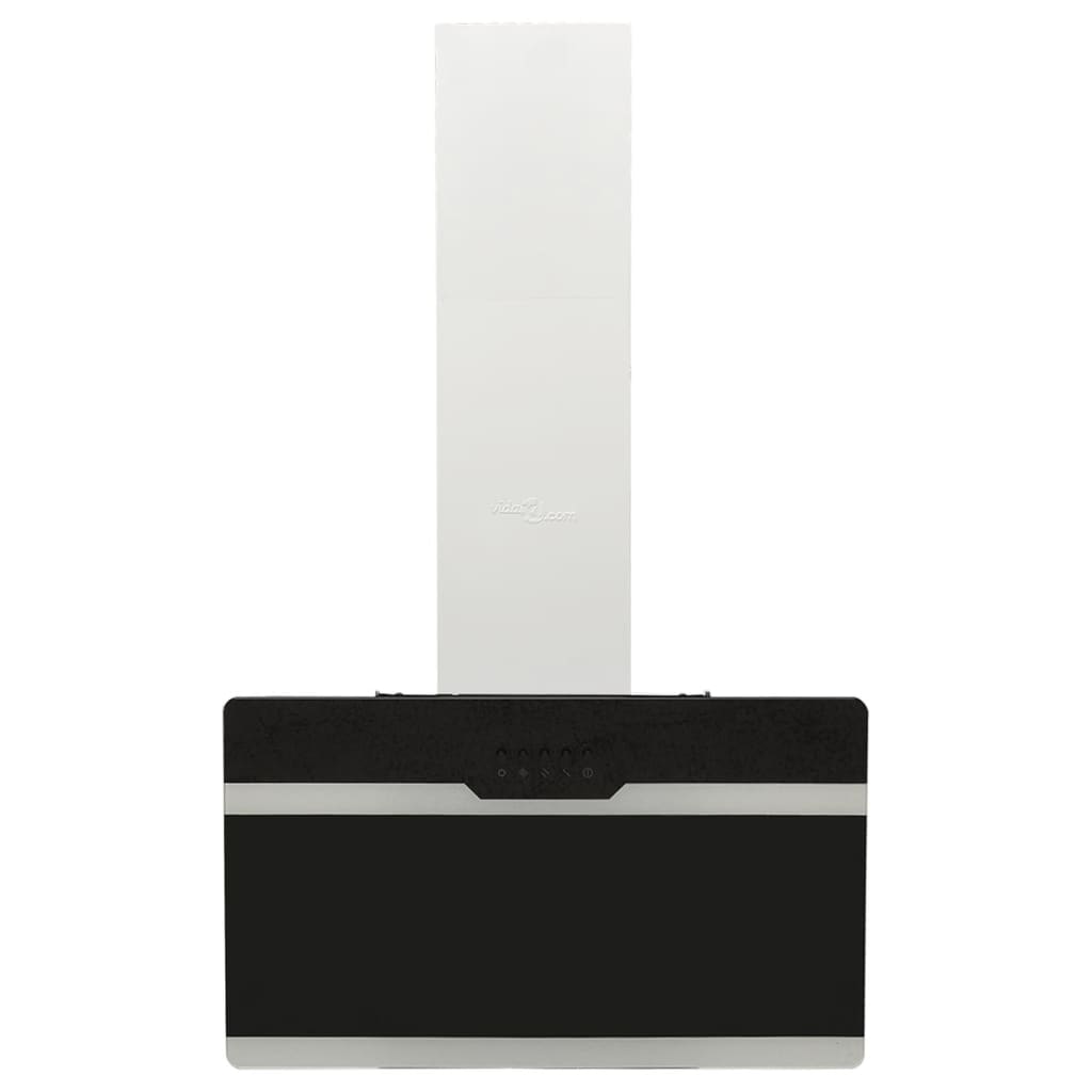 Hotă de perete, negru, 60 cm, oțel și sticlă securizată