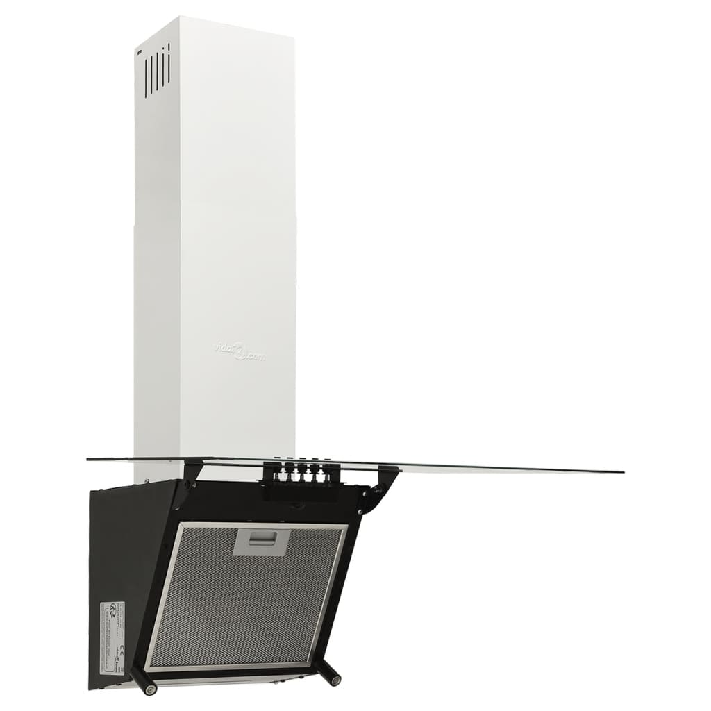 Hotă de perete, negru, 60 cm, oțel și sticlă securizată