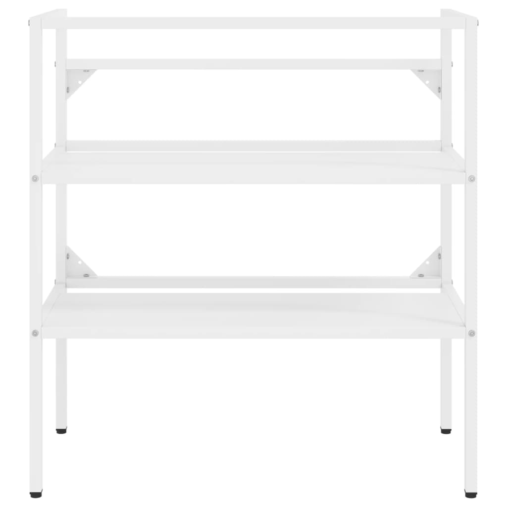 Cadru chiuvetă de baie, alb, 79x38x83 cm, fier