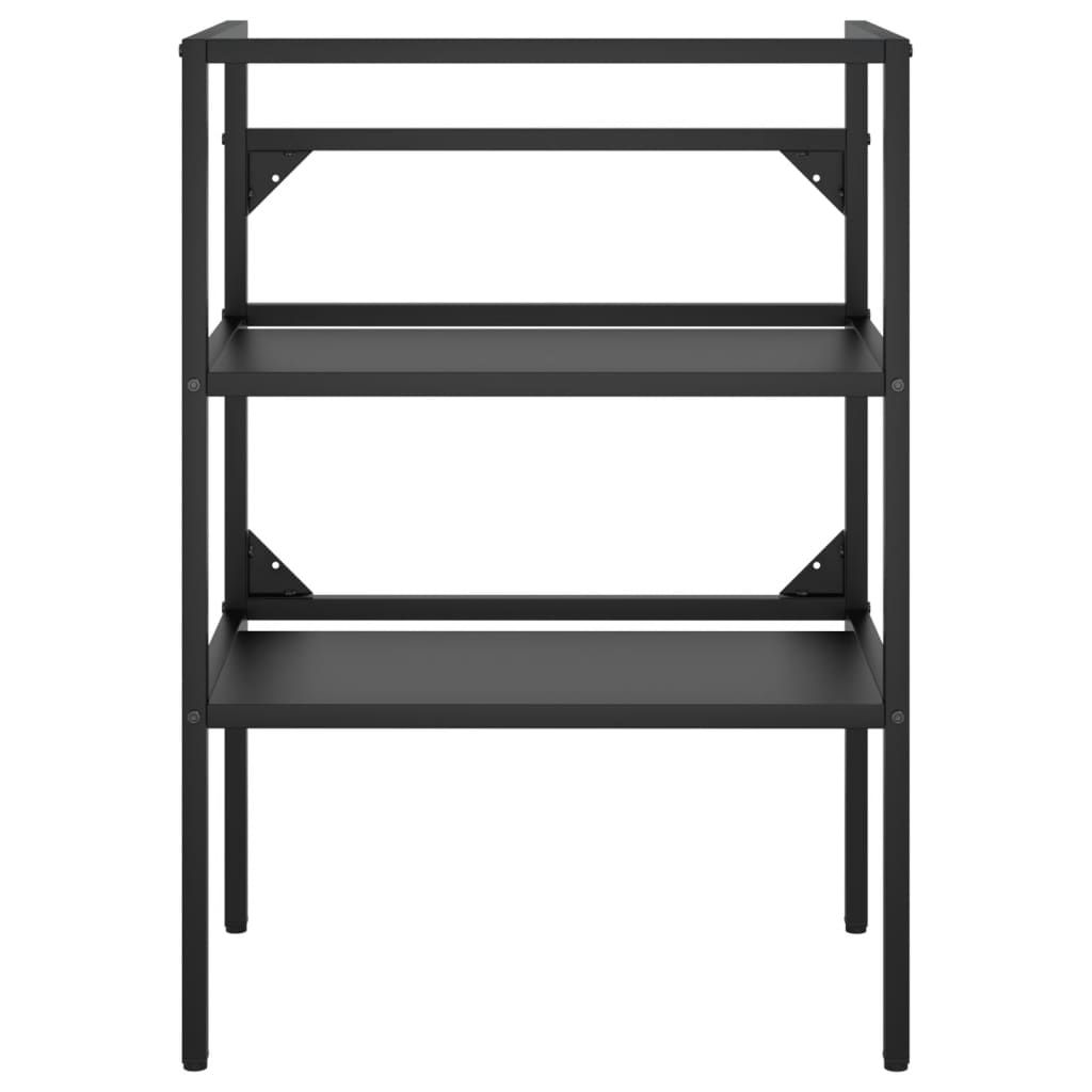 Cadru chiuvetă de baie, negru, 59x38x83 cm, fier