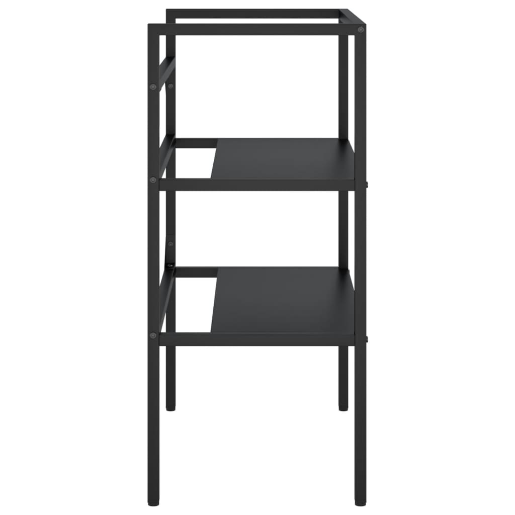 Cadru chiuvetă de baie, negru, 59x38x83 cm, fier