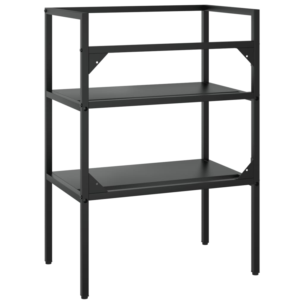 Cadru chiuvetă de baie, negru, 59x38x83 cm, fier