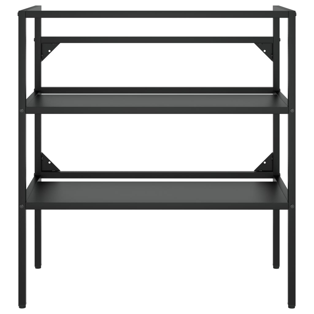 Cadru chiuvetă de baie, negru, 79x38x83 cm, fier